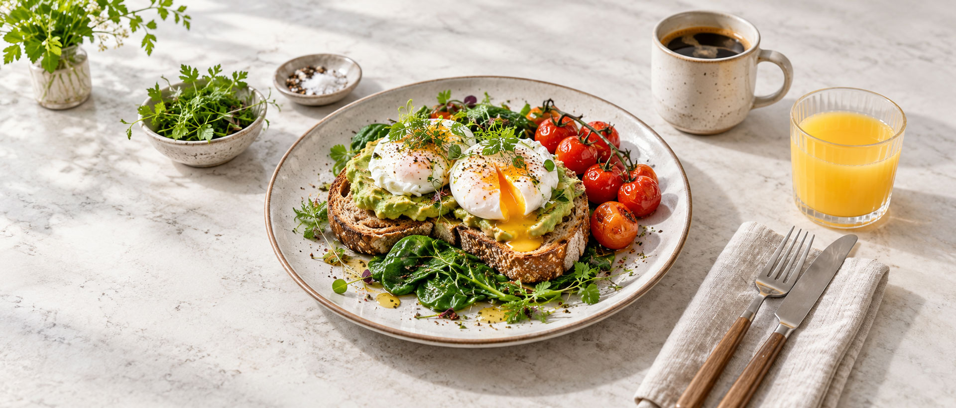 Breakfast from the BioHealth Kitchen menu