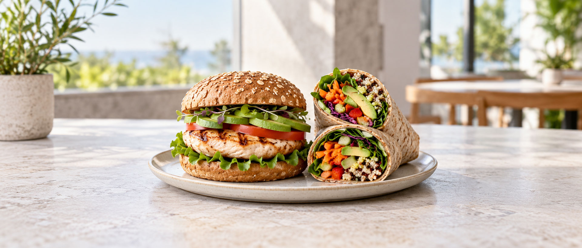 Burgers & Wraps from the BioHealth Kitchen menu